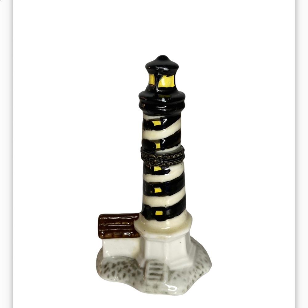 Miniature Lighthouse Porcelain Trinket Box